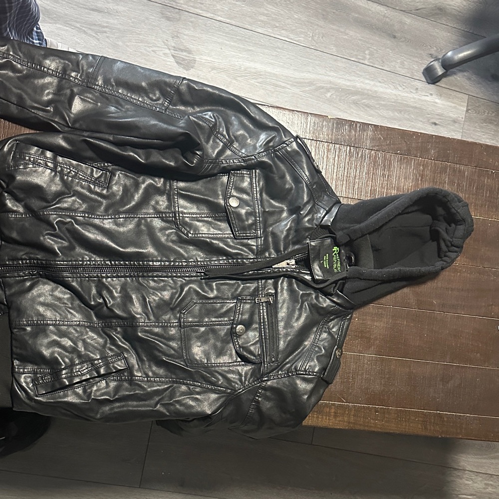 Men's Black Hooded Bomber Jacket